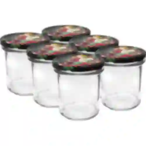 Pote de 350 ml com tampa colorida - 6 unid.