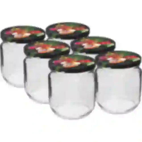 Pote TO Gurken 425 ml com tampa colorida fi 82/6 - 6 unid.