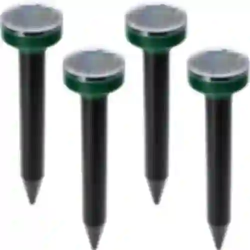Repelente solar de toupeiras – proteção eficaz, segura e humanitária para o jardim, conjunto de 4 peças.