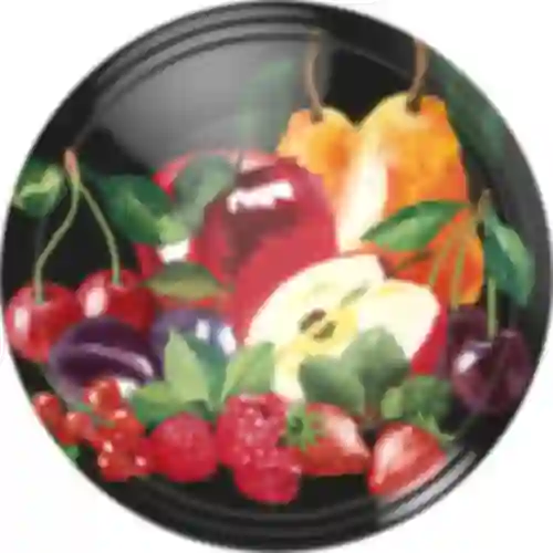 Tampa fi 82/6 frutas em fundo preto - 10 peças.