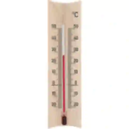 Termômetro de ambiente de madeira (-20 a +50°C), marrom claro, 15 cm