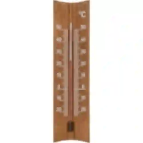 Termômetro de ambiente de madeira (-20 a +50°C), marrom escuro, 15cm