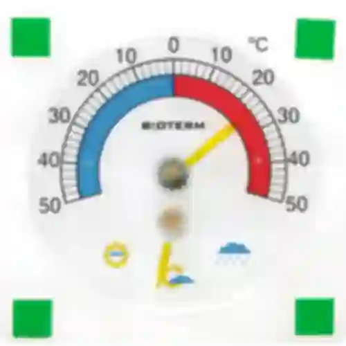 Termômetro universal com higrômetro transparente, autoadesivo (-50°C a +50°C)