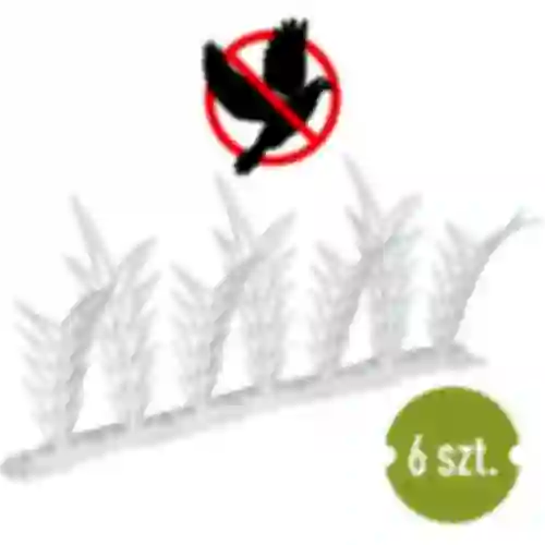Tiras com espigões repelentes de pássaros, decorativas, brancas - de plástico, 6 unid.