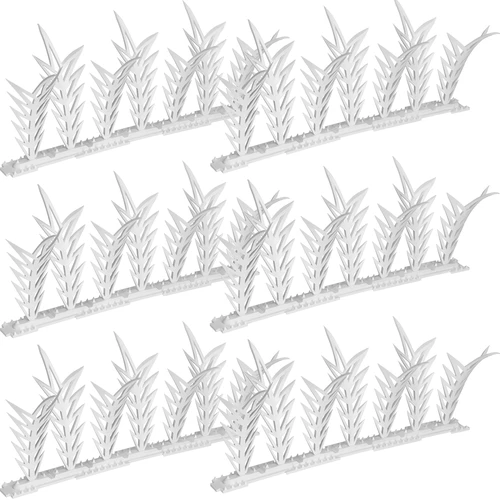 Tiras com picos dissuasores de aves, decorativas, brancas - em plástico, 6 un. - 2
