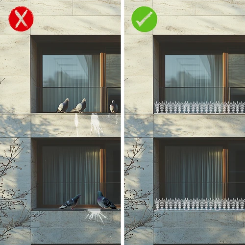 Tiras com picos dissuasores de aves, decorativas, brancas - em plástico, 6 un. - 7