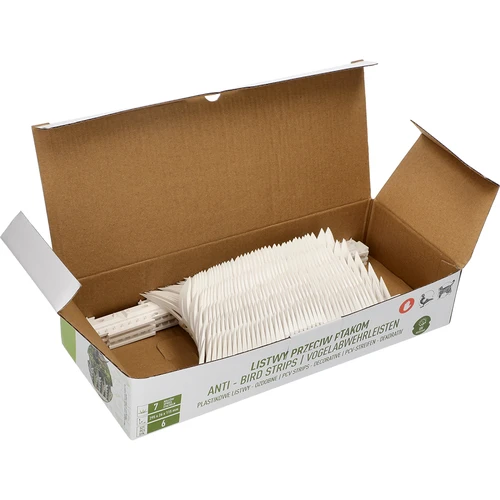 Tiras com picos dissuasores de aves, decorativas, brancas - em plástico, 6 un. - 8