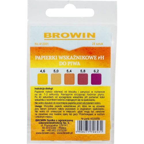 Tiras indicadoras de pH para cerveja - papel de tornassol