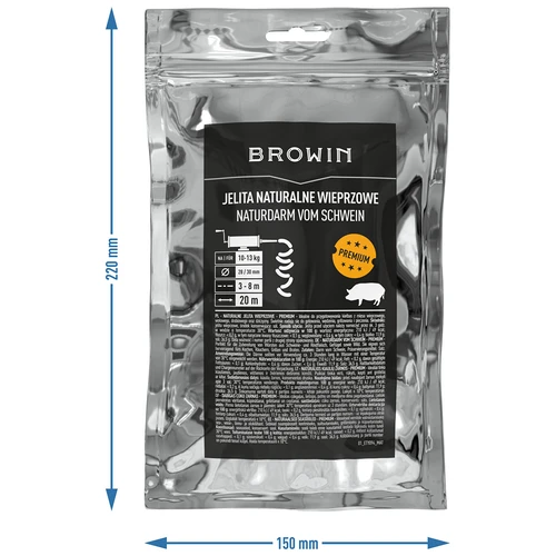 Tripas naturais de porco premium 28/30 mm, 3-8 m, 20 m - 4