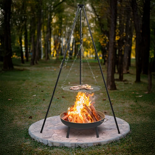 Tripé para fogueira com grelha, 150 cm - 7