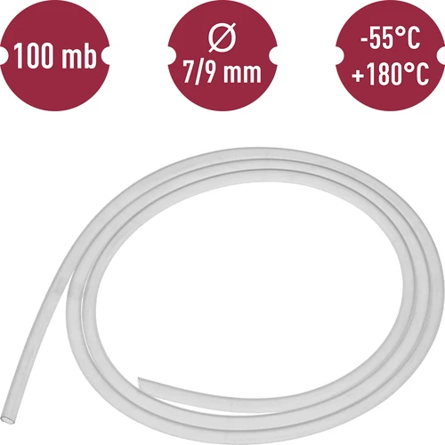 Tubo de silicone fi 7/9mm -55 +180°C mb - 2