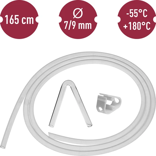 Tubo de silicone fi 7/9mm - temp. -55 +180°C - 6