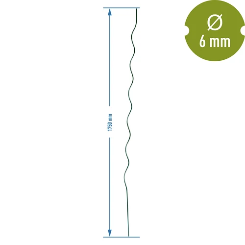 Tutor de aço em espiral 1,75 m x 6 mm - 2