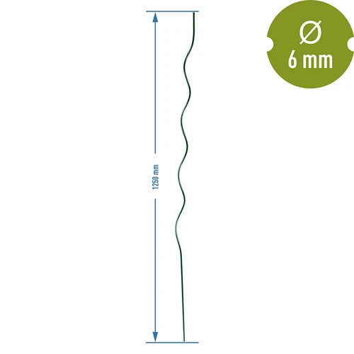 Tutor em espiral de aço 1,25 m x 6 mm - 2