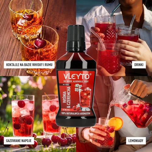 VLEYTO Cereja & Amieiro – essência de sabor com aromas naturais, 250 ml - 7