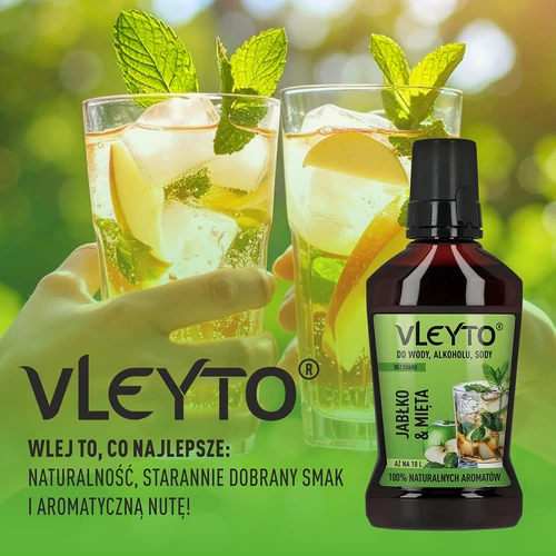 VLEYTO Hortelã & Maçã – essência de sabor com aromas naturais, 250 ml - 6