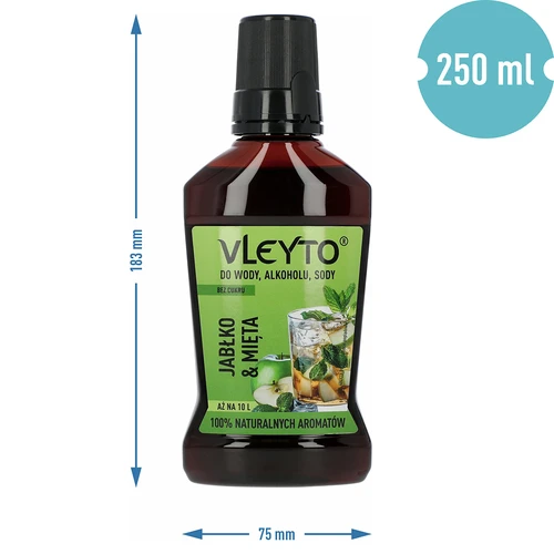 VLEYTO Hortelã & Maçã – essência de sabor com aromas naturais, 250 ml - 5
