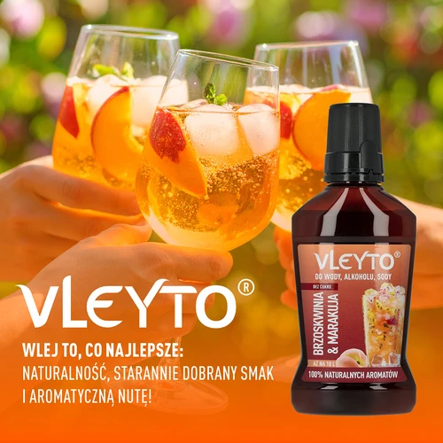 VLEYTO Pêssego & Maracujá – essência de sabor com aromas naturais, 250 ml - 6