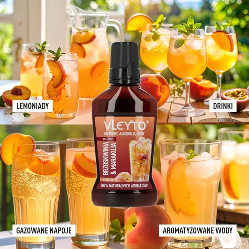 VLEYTO Pêssego & Maracujá – essência de sabor com aromas naturais, 250 ml - 7