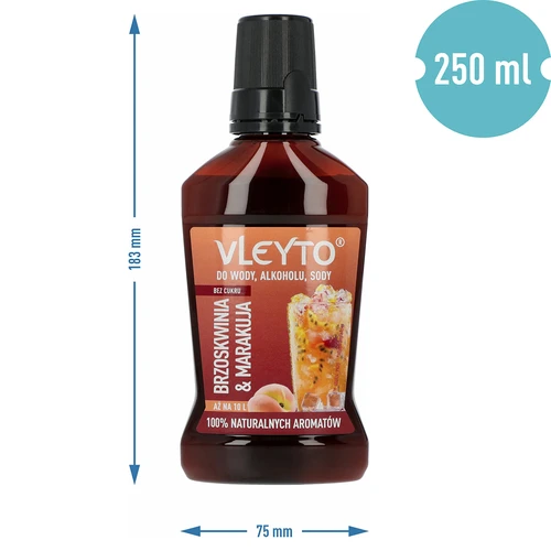 VLEYTO Pêssego & Maracujá – essência de sabor com aromas naturais, 250 ml - 5
