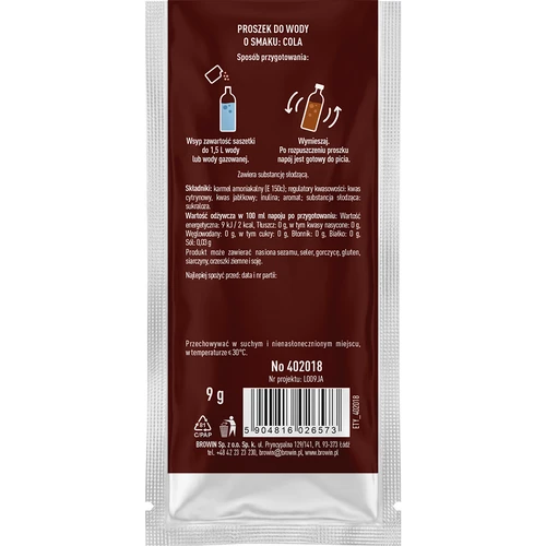 Vsypto sabor cola - pó saborizante para água, 9 g - 3