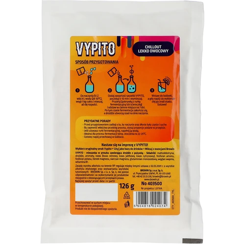 VYPITO 12%, sachê para 18 bebidas - Chillout levemente frutado, 126 g - 2