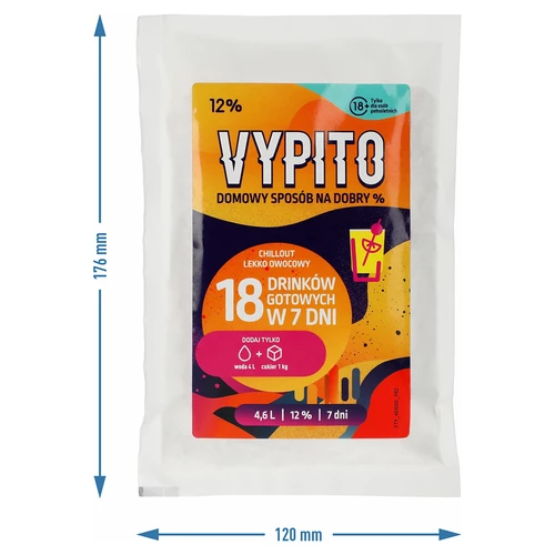 VYPITO 12%, sachê para 18 bebidas - Chillout levemente frutado, 126 g - 4