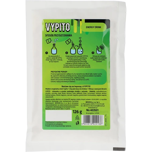 VYPITO 12%, sachê para 18 bebidas - Energy drink, 126 g - 2