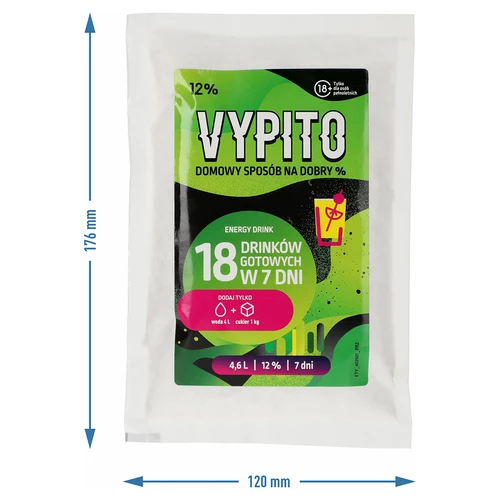 VYPITO 12%, sachê para 18 bebidas - Energy drink, 126 g - 4