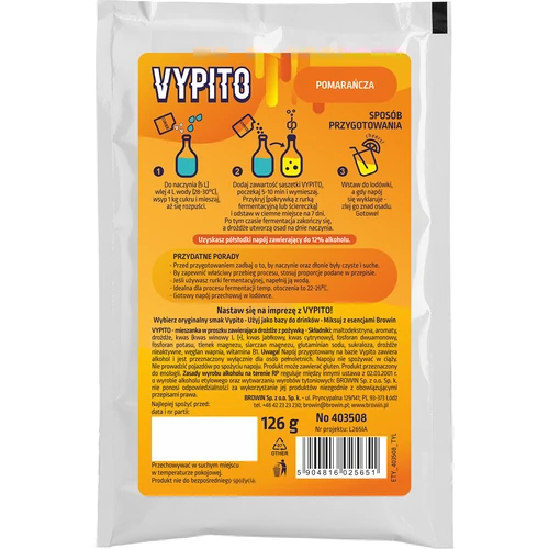 VYPITO 12%, saqueta para 18 cocktails - Laranja, 126 g - 2