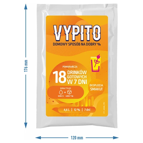 VYPITO 12%, saqueta para 18 cocktails - Laranja, 126 g - 4