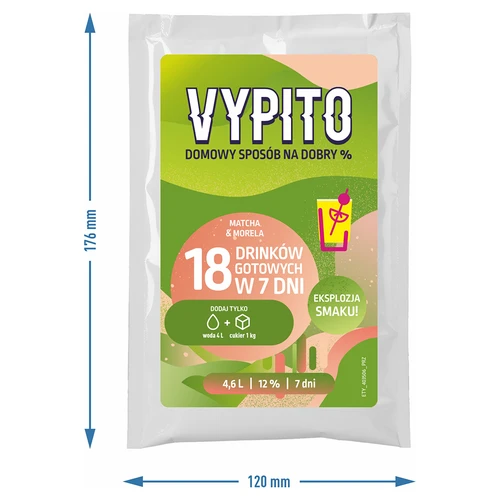 VYPITO 12%, saqueta para 18 cocktails - Matcha-Alperce, 126g - 4