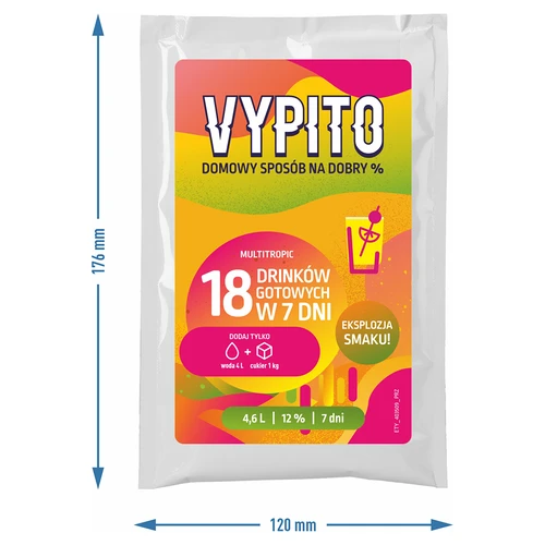 VYPITO 12%, saqueta para 18 cocktails – Multitropic, 126g - 4