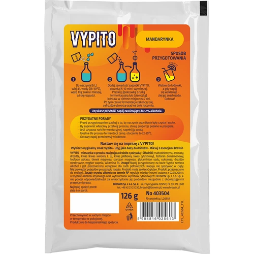 VYPITO 12%, saqueta para 18 drinques - Tangerina, 126 g - 2