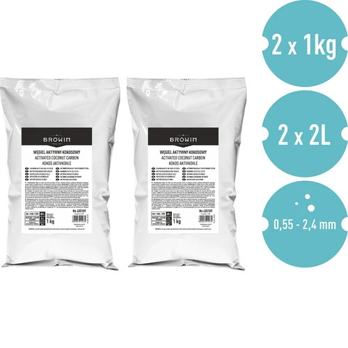 Węgiel aktywny kokosowy 1 kg x 2 - zestaw - 2