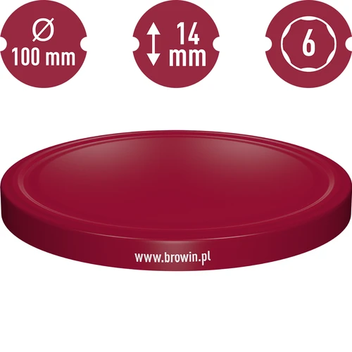 Zakrętka fi 100 bordo - 10 szt. - 3