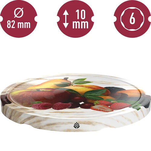 Zakrętka fi 82/6 owoce na białym tle - 10 szt. - 3