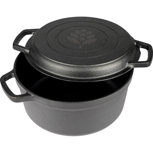 Żeliwny garnek z patelnią, 5 L + 1 L - 3
