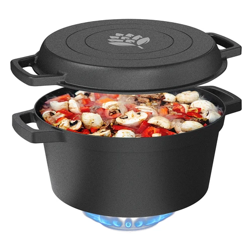 Żeliwny garnek z patelnią, 5 L + 1 L - 7