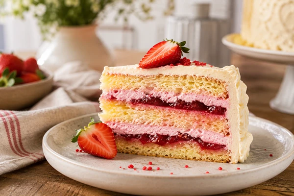 Creme de morango estável para bolo