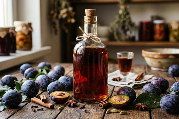 Licor de ameixa com especiarias