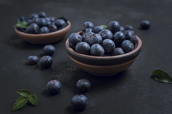 Mirtilos no próprio sumo