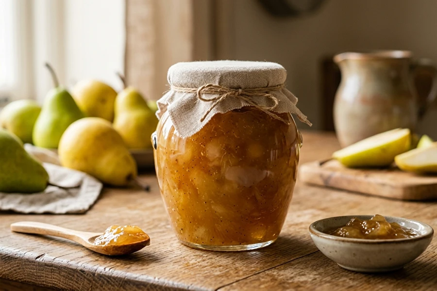 Doce de pêra com baunilha