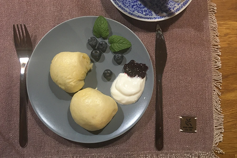 Browin Przepiśnik - Pãezinhos ao vapor com mirtilos