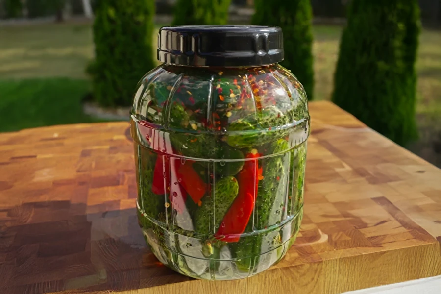 Browin Przepiśnik - Pepinos fermentados com chili