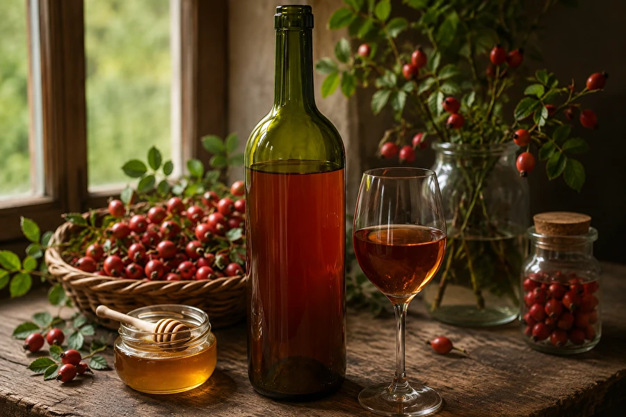 Browin Przepiśnik - Vinho de frutos de rosa mosqueta com mel